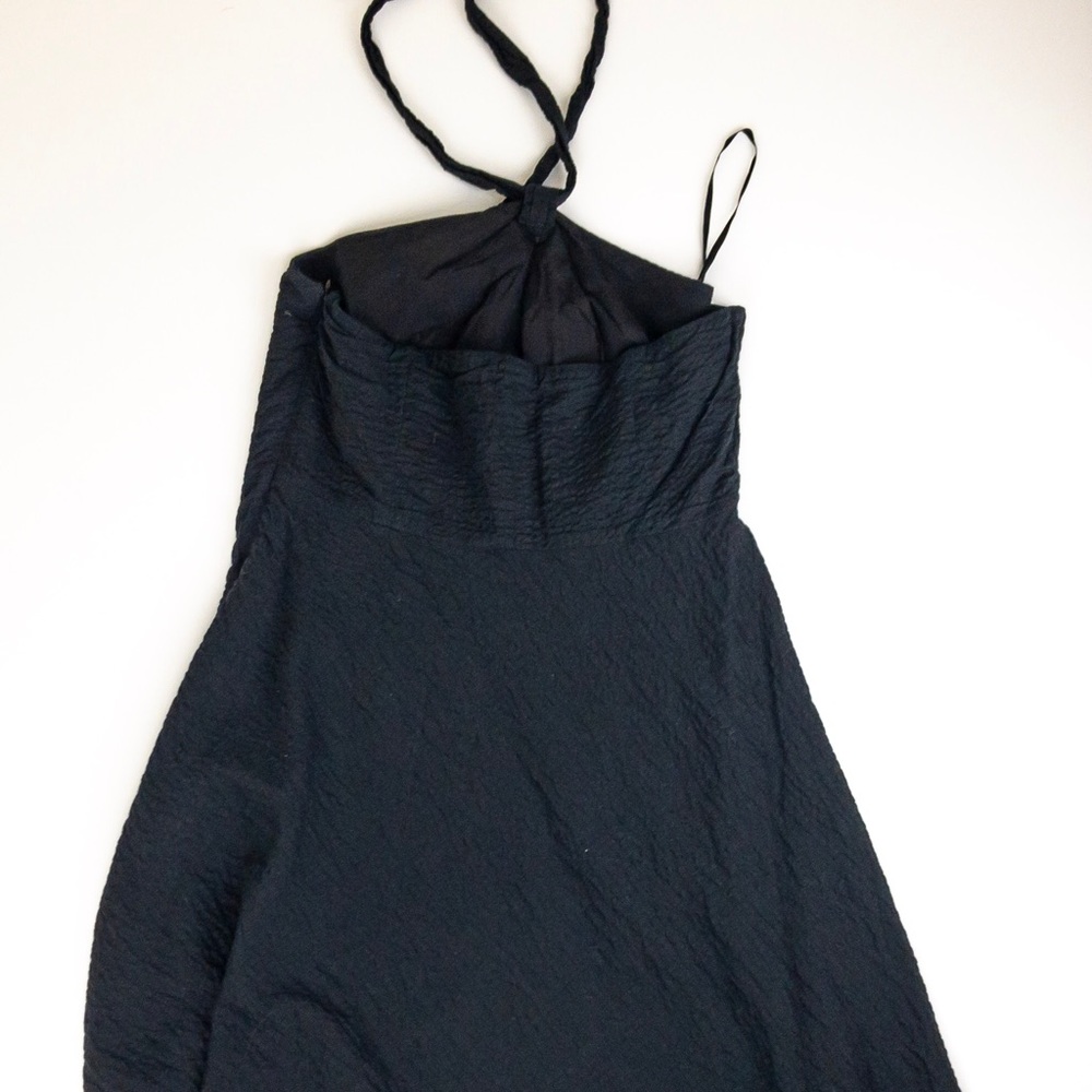 J. Crew Dress Halter Cotton Black Size 10 - Picture 3 of 7